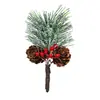 Árbol de Navidad de Pino con Agujas Cruzadas Decoraciones de Regalo Caja de Regalo Decoración Flor Artificial Baya Decoración Navideña Adornos Polvo de Nieve Copo de Nieve Aguja de Pino