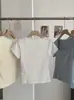 Camiseta de Manga Corta con Cuello Cuadrado y Ribete de Encaje KEKEZOON 2026 Verano Nuevo Top Corto de Chica Popular 8471