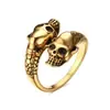 Anillo de Calavera Exagerado Dominante de Plata Tailandesa Retro Anillo Abierto Ajustable de Plata Tailandesa para Hombres Elegante Popular