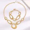 Moda Transfronteriza Europea y Americana Pulseras, Collares, Pendientes de Empalme Irregulares con Forma de Círculo O, Joyería Geométrica Hueca Simple
