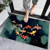 Alfombras de Piso Modernas Simples de Dibujos Animados, Alfombras de Terciopelo para la Puerta de Entrada del Hogar, Alfombras Antideslizantes y Absorbentes para Inodoro y Baño