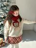 [Edición de Navidad y Año Nuevo] Suéter de Punto Lindo con Oso y Lazo 3D para Niñas de Invierno Aimo Beibei