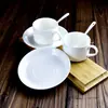 Xícara de Chá da Tarde de Cerâmica para Escritório e Café Presente Criativo Feto Branco Porcelana Óssea Xícara de Café Pires