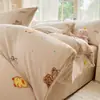 Juego de Cuatro Piezas de Leche Gruesa de Invierno Funda de Edredón de Felpa Doble Cara Sábana Bajera de Coral Fleece Sábana Plana Juego de Tres Piezas para Dormitorio de Estudiante