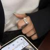 Anillo en forma de U con diseño de nicho de estilo coreano de plata esterlina S925 de Onihan, anillo de herradura INS con personalidad simple de Corea del Sur para mujer
