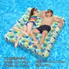 Mercancías de Exportación en Stock: Flotador Inflable Portátil Plegable con Forma de Hoja para Dos Personas, Cama de Agua, Juguete para Actividades Acuáticas