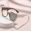 Gafas que Cambian de Color con Filtro de Luz Azul, con Bloqueo de Color y Montura Grande de Contraste, Montura de Gafas de Estilo Europeo y Americano Simple Transfronterizo, Gafas Personalizadas sin Graduación con Estampado de Leopardo