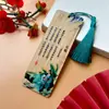 Marcador de Página de Bambu Poesia Estilo Chinês Série de Poesia de Li Shangyin Marca Criativa de Madeira e Bambu Presente Marca-Página de Leitura