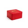 Cajas de hojalata hechas a medida para dulces de boda, té, suplementos para la salud, galletas de copo de nieve cuadradas y productos horneados