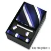 Set de Regalo Caja con Corbata Rayada y Pañuelo Cuadrado para Hombre, Atuendo Formal Estilo Europeo, Corbata Nueva Hecha a Mano de Gama Alta, Stock Listo de Fábrica