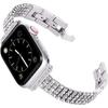 Adecuado para Correas de Apple Watch Iwatch Generación 1-11 Universal Lujo Ligero Cadena de Cuatro Filas con Incrustaciones de Diamantes Correa de Reloj en Stock