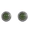 Aretes de Plata S925 con Jaspe Wada Elegantes Aretes Versátiles para Mujer Aretes de Plata Tailandesa Antigua Aretes