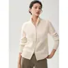 Cárdigan de cachemira 2026 otoño/invierno para mujer cuello alto tejido trenzado capa base estilo dulce abrigo grueso y cálido