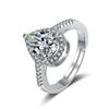TikTok Live Hot Sale Novo Estilo Zircon Drop Ring Mulheres Luxo Grande Zircon Anel de Diamante Completo Anel de Jóias