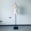 Vestido de noiva de veludo damasco modelo expositor para vitrine de loja de roupas femininas manequim de meio corpo ajustável suporte feminino