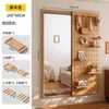 Espejo de Tocador con Tablero Perforado Seleccionado Cuidadosamente con Espejo de Cuerpo Entero Deslizante Oculto Integrado, Se Puede Cerrar, Espejo para Montar en la Pared para Recibidor