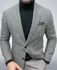 Blazer de comercio exterior a medida de un solo botón con dos botones y bolsillo grande para hombre, chaqueta de traje casual a cuadros de corte ajustado