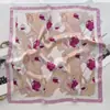 Lenço de Seda Leve de Verão Estilo Chinês Plantas Flores Artísticas para Mãe Combinação com Camisa Decoração de Bolsa Gravata Lenço Quadrado Rejuvenescedor