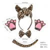 Faixa de Cabelo Infantil Estampa de Leopardo Outono e Inverno, Faixa Antiderrapante para Meninas, Presilha para Lavar o Rosto, Novo Acessório de Cabelo Versátil de Alta Qualidade com Orelhas de Leopardo