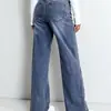 Jeans de Cintura Alta Estilo Europeo y Americano Tk Moda Casual Simple Rectos Sueltos Pantalones Largos Venta al por Mayor Transfronteriza de Amazon