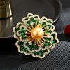 Nova Broche Begônia Estilo Coreano Indústria Pesada Pino Feminino Luxuoso Atmosférico Cristal Corsage Acessórios para Terno Casaco