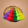 En Stock 12cm Poliéster-Algodón Doble Capa Borla Marcapáginas Fleco de Cortina Calabaça Colorida Borla Accesorios de Ropa Venta al por Mayor Textiles para el Hogar