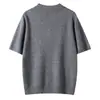 Otoño/Invierno Nuevo Suave Agradable a la Piel Cachemir Cuello Polo Gato Pequeño Tejido de Punto Mujer Manga Corta Dibujo Animado Jacquard Holgado Top