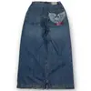 Jeans Clássico Retro Y2K Solto com Letras da Moda deste Ano Calças de Perna Larga Estilo Punk Casual High Street para Homens