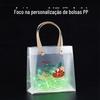 Fábrica personalizada fosco transparente pp saco tote saco de presente de Natal saco de pvc tote bag logotipo personalizado