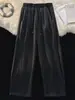 Calça Casual Pesada Retro Americana Marca Tendência Reta Solta Calça Esportiva Caimento Corte Inclinado Cinza Calça de Moletom Masculina Primavera Outono