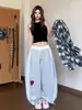 Pantalones Deportivos de Chándal Casuales de Pierna Ancha Hip-Hop con Letra Corazón Originales Hechos en Casa de Verano 2025 para Hombres y Mujeres
