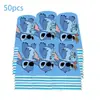 Novo Conjunto de Festa de Aniversário Desenho Animado Azul Stitch Anjo Tema Copo de Papel Festa Decoração de Festa