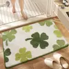 Tapete de Chão Floral Fresco e Simples para Entrada de Casa, Tapete Antiderrapante para Quarto e Banheiro, Fácil de Cuidar, Tapete de Chão de Caxemira Sintética
