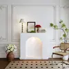 Gabinete de Chimenea Blanco Crema Estilo Francés, Gabinete Decorativo para Sala de Estar con Luces, Gabinete Luminoso de Almacenamiento, Gabinete de Entrada para Sesión de Fotos, Casa de Huéspedes Estilo Ins
