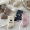 Meias de Lã Australiana Bordadas com Animais de Desenho Animado para Mulheres, Meias de Cano Médio Estilo Coreano, Espessadas para o Inverno, Meias Quentes para Dormir, Meias Fofas