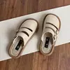 2026 Novo Estilo Sapatos Preguiçosos Sapatos Birkenstock Meio Calce em Linho Mules de Bico Fechado Sandálias de Verão Femininas para Exterior