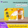 Caixa de presente de pêssego amarelo ponto personalizado pode ser impresso logotipo high-end caixa de presente de pêssego amarelo dez catties caixa de presente