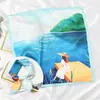 Pañuelo artístico estampado vintage de pintura al óleo pañuelo cuadrado pequeño para mujer primavera y otoño estilo coreano decorativo versátil pañuelo pequeño de verano diadema