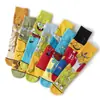 Meias Masculinas Personalizadas de Desenho Animado para Fornecimento Transfronteiriço de Anime, Meias Masculinas de Algodão Penteado, Meias de Skateboard de Comprimento Médio com Estampas de Animais