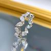 Anillo de Fila Apilada de Diamantes Anillo de Fila 3*5 Forma de Pera Gota de Agua Plata S925 Nuevo Estilo Frío Joyería de Oro Longlong