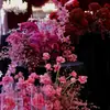 Flores Florecientes en Tonos Rojo Rosa, Flores Artificiales de Seda, Ramilletes de Mano, Decoraciones para Escenas de Boda, Arreglos Florales