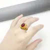 Anillo de esmalte bañado en oro de arena vietnamita, con un diseño de ciervo de nueve colores con gemas, de estilo nacional, ajustable y bañado en oro.