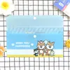Bolsa de Documentos Mini de Dibujos Animados Cierre Broche Esmerilado Engrosada Bolsa para Billetes Japonesa Bolsa de Almacenamiento Bolsa de Documentos para Billetes de PP