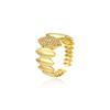 Anillo de apertura geométrica chapado en cobre de 18 quilates, popular, de estilo europeo y americano, ajustable, para dietas, disponible al por mayor.