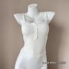 Verano Nuevo Botón Sling Chaleco Suave de Mujer Cinturón Almohadilla para el Pecho Estilo Deseo Puro Dulce y Picante Estampado Ropa Exterior Corta Ropa Interior