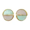 Pendientes Geométricos de Semicírculo con Forma de Concha Estilo Vintage Ligero de Mediados de Siglo Pendientes de Moda con Personalidad Estilo Simple Pendientes de Estilo para el Trabajo