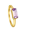 Anel Quadrado de Diamante Roxo Estilo Europeu e Americano Transfronteiriço, Luxo Leve, Sensação de Alto Padrão, Anel Versátil, Joia de Mão de Nicho, Atacado Transfronteiriço