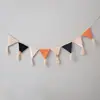 Bandera Escandinava de Algodón Puro Tejida a Mano Decoración para Habitación de Niños Accesorios para el Hogar Bandera Colorida Colgante Bandera de Arrastre para Fiesta Tendencia