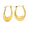 Pendientes transfronterizos de acero inoxidable y oro de 18 quilates para mujer INS Europa y Estados Unidos Hebilla italiana en forma de U Acero de titanio Pendientes versátiles pendientes pendientes para mujer