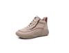 Zapatillas Deportivas Casuales de Caña Alta para Mujer, Tenis Blancos de Piel Genuina, Novedad Otoño e Invierno 2026, Versátiles, Bloques de Color Retro, Suela Gruesa, Zapatos de Papá